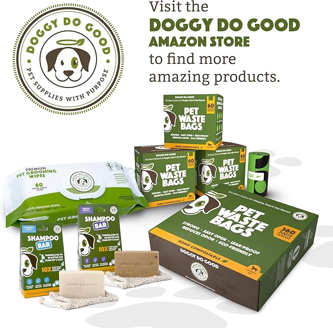 Doggy Do Good Poop Bags for Dogs (360Ct), Easy Open Dog Poop Bags Rolls, Certified Home Compostable-PurrikoPets