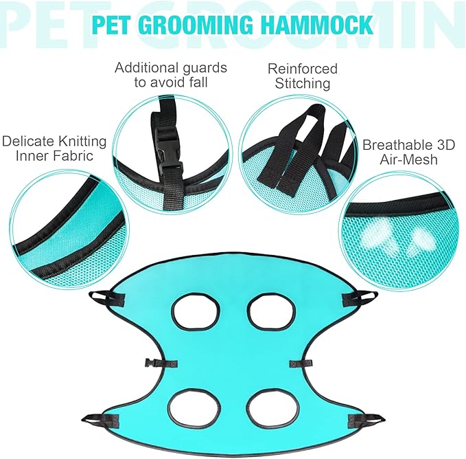 Dog Grooming Hammock - Upgrade Pet Grooming Harness for Nail Trimming (S 30lb), Dog Sling for Nail Clipping, Dog Hanging Holder Hanger for Cutting Nail with Nail Clippers-PurrikoPets