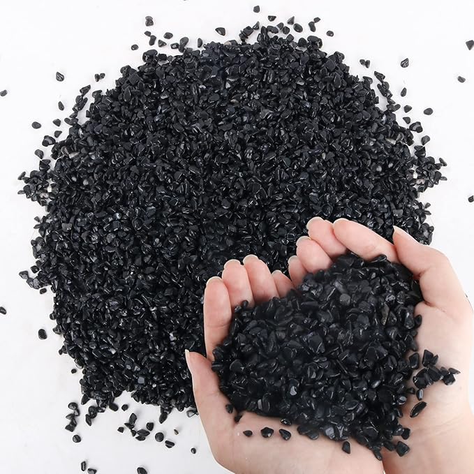 7lb Black Cactus Pea Gravel Rocks,1/4 Inch Pebbles for Indoor Plants, Natural Succulent Rock and River Rocks Decorative for Aquariums, Vases, Outdoor Gardening, Top Dressing for Potted Plants-PurrikoPets