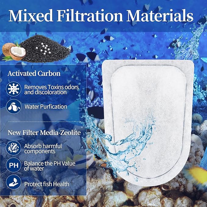 6 Pack Large Replacement Fish Filter Cartridges Aquariums,Carbon Filter Cartridges Compatible with Whisper EX30 EX45 EX70 Filters-PurrikoPets