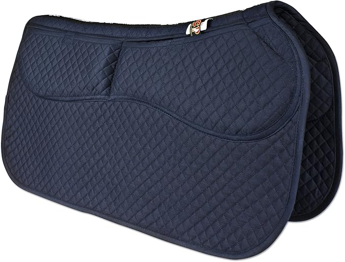 ECP Equine Comfort Products Thermoregulating Western Saddle Pad, Machine Washable Contoured Fit, Water Absorbing, Therapeutic, Shock Absorbing with Adjustable Memory Foam Shims-PurrikoPets