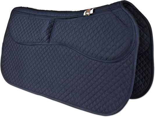 ECP Equine Comfort Products Thermoregulating Western Saddle Pad, Machine Washable Contoured Fit, Water Absorbing, Therapeutic, Shock Absorbing with Adjustable Memory Foam Shims-PurrikoPets
