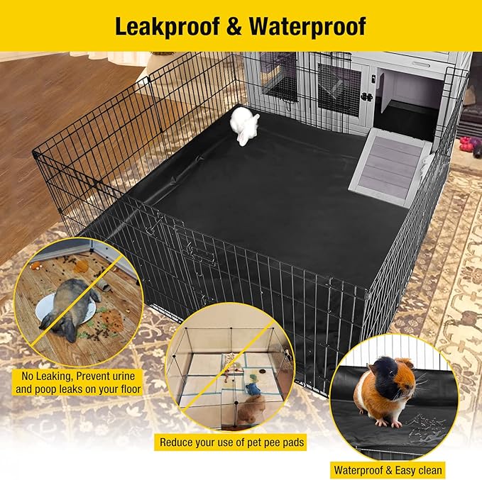Aivituvin Pet Playpen Guinea Pig Cage Small Animal Rabbit Exercise Pen with Waterproof Floor Liner - Extension Playpen ONLY-PurrikoPets