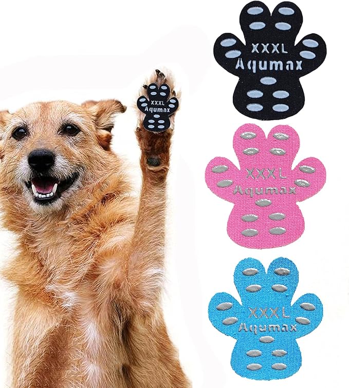 Dog Paw Protector Anti-Slip Pads,Toe Grips for Senior Dogs,Paw Grips Traction Pads for Slippery Hardwood Floors,Essentials for Senior Dogs,12 Sets (48 pcs) XXXL Multicolor-PurrikoPets