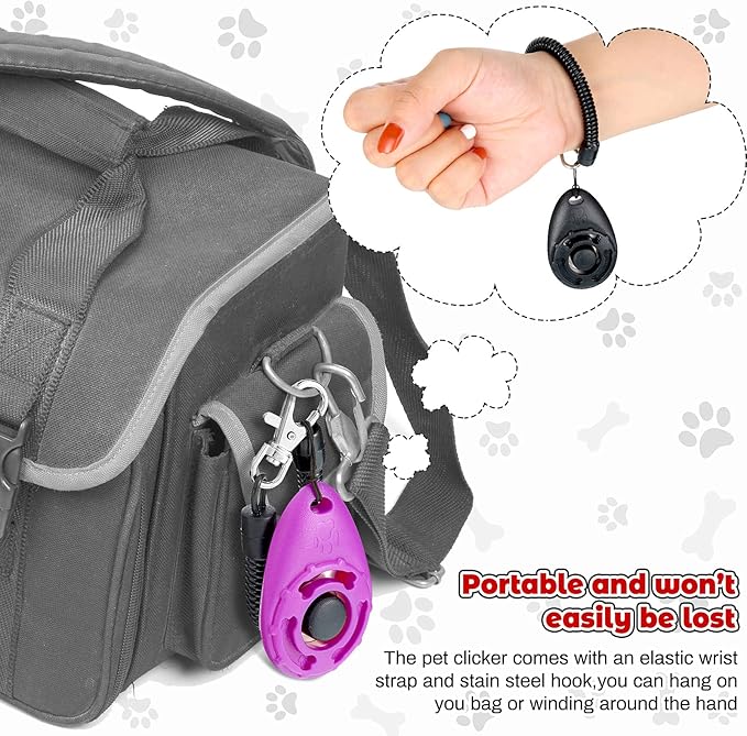 Frienda 18 Pieces Dog Training Clicker, Pet Behavioral Training Clickers with Wrist Strap for Dogs Cats Puppy Birds Horses(Multicolor)-PurrikoPets