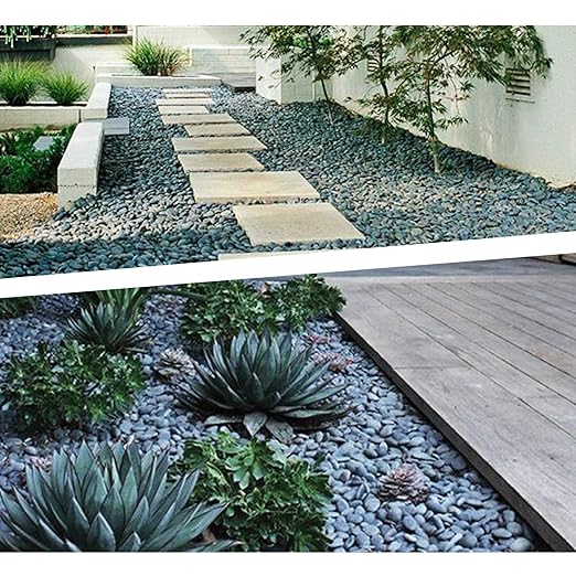 45 LB Mexican Beach Pebbles, 0.4-1 Inch Natural Unpolished Bulk Rocks, Decorative River Rocks for Landscaping Garden Paving Plant, Rocks for Walkways and Outdoor Decorative Stone, Grey-PurrikoPets