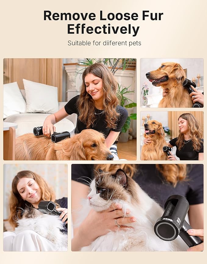 5-in-1 Cat Hair Brush & Gromming Rakes, Cat Steam Comb for Long or Short Haired Indoor Cats, Dog Hair Spritz Comb for Deshedding and Untangling, Pet Brush for Dog Kitten Rabbit Massage-PurrikoPets