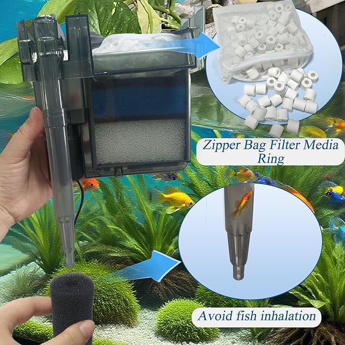 2 Sets of Upgraded Three-Stage Filtration Fish Tank Filter for AquaClear 30 Power Filter, 2 Set of Replacement Maintenance Kit for Fish Tank Filter for 30/150 30-Gallon Aquarium-PurrikoPets