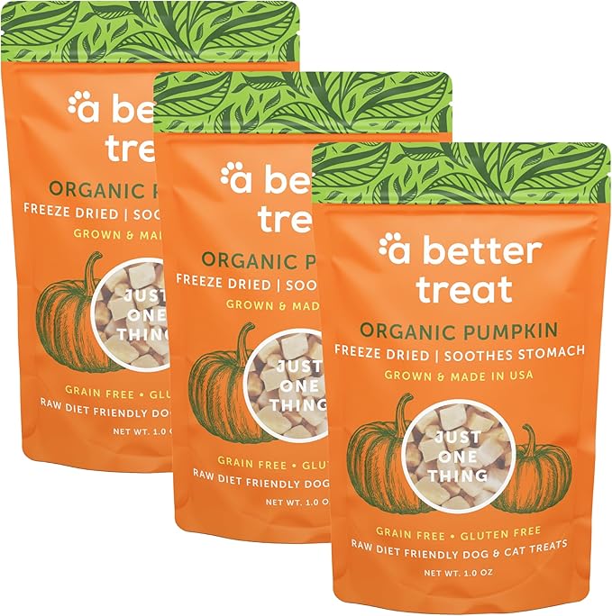 A Better Treat – Freeze Dried Organic Pumpkin Dog and Cat Treats, Organic, Single Ingredient | Natural, Healthy, Diabetic Friendly | Made in The USA-PurrikoPets