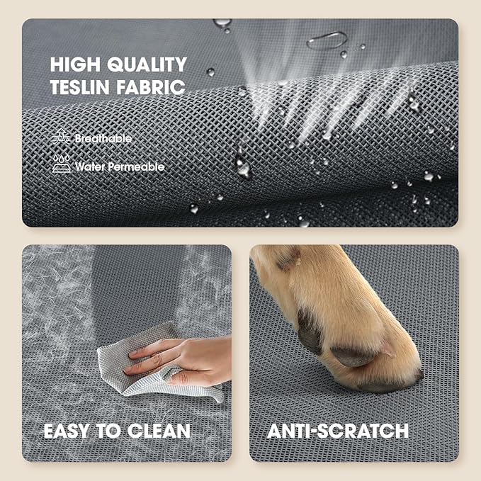 Elevated Dog Bed, Raised Outdoor Dog Bed for Medium Sized Dog, Portable Cooling Pet Cot with Breathable & Washable Mesh, Indoor & Outdoor Pet Hammock with Skid-Resistant Feet.-PurrikoPets