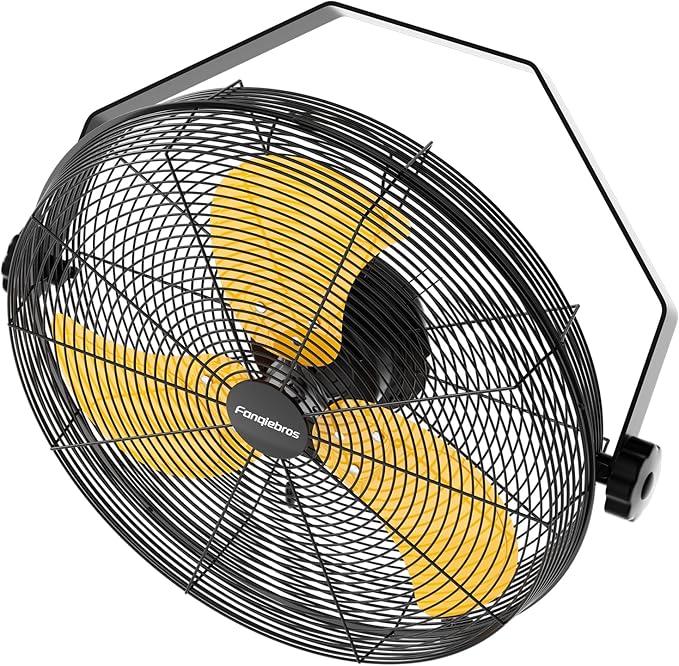 2600 CFM 14 inch Outdoor High Velocity Wall Mounted Fan, 3-Speed Metal Fans with IP44 Enclosure Motor, Industrial Grade Weatherproof Wall Fan for Patio, Greenhouse, Garage, and Gazebo-PurrikoPets