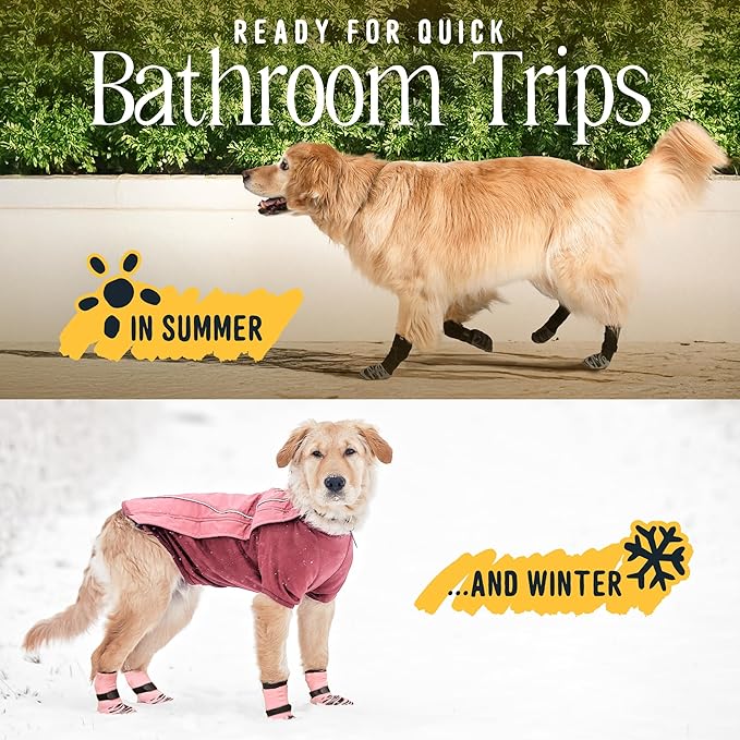 DOK TigerToes Premium Non-Slip Dog Socks for Hardwood Floors - Extra-Thick Grip That Works Even When Twisted - Prevents Licking, Slipping, and Great for Dog Paw Protection - Size Medium-PurrikoPets