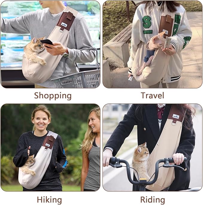 Dog Sling Carrier for Small Dogs - Front Dog Carrier with Adjustable Strap - Hands Free Pet Papoose Bag for Chest - Suitable for Puppy, Small Dogs, and Cats for Outdoor Travel,15 lbs-PurrikoPets
