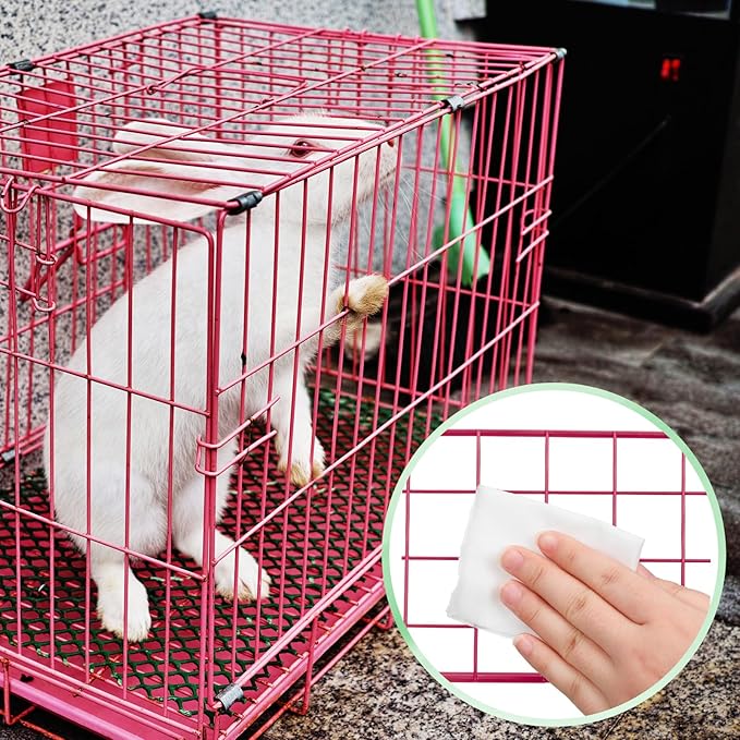 2 Pack Small Animal Cage Wipes 120 Count Small Animal Cage Clean up Wipes Removes Stubborn Caked-on Hamster Cage Cleaner for Pet Bunny Supplies Cleaning Deodorizing-PurrikoPets