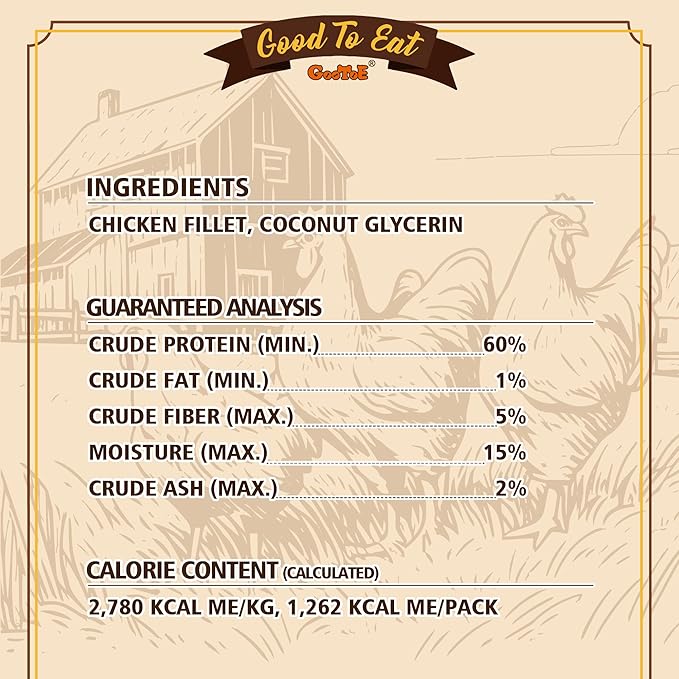 Gootoe Chicken Fillet Jerky Dog Treats 1 lb, All Natural, Grain-Free, High-Protein, Low Fat, Healthy & Easily Digestible-PurrikoPets