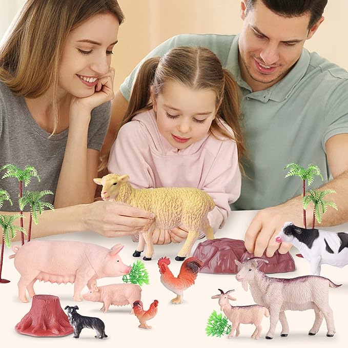 35 PCS Farm Animals Toys for Toddlers 3 Years Old Boys and Girls Realistic Animal Figures Playsets Toys for Kids 3~8 Christmas Birthday Gift-PurrikoPets