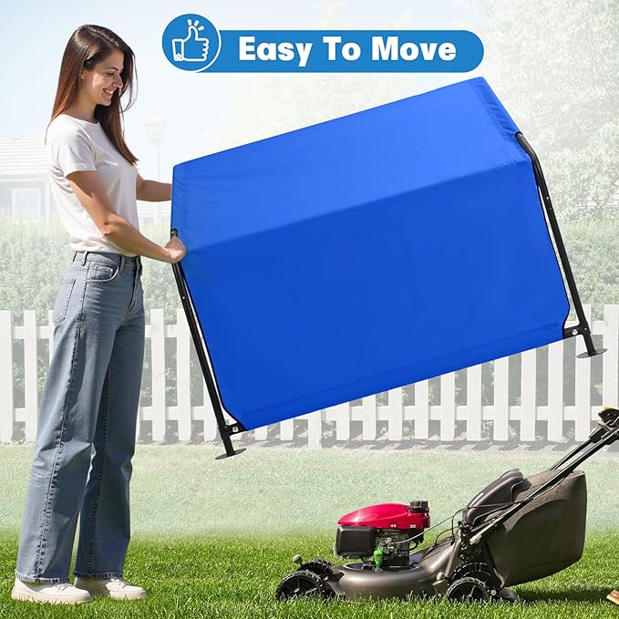 Dog Shade Shelter Outdoor 4'x4'x3' Tent for Large Medium Dogs, Outside Sun Rain Canopy Pet House for Livestock Pigs Cats with Waterproof Roof Ground Nails,Blue-PurrikoPets