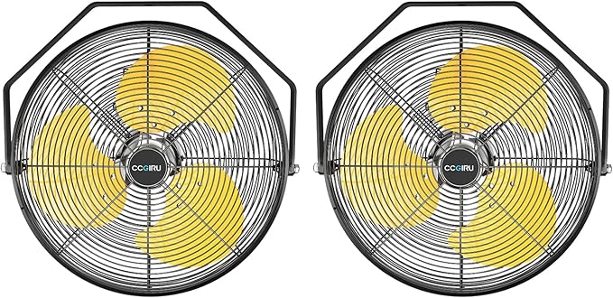 2800 CFM 12" Industrial Wall Mount Fan with 2 Pack, High Velocity 3-Speed Metal Wall Mounted Fan with powerful Motor Covered Patio, Greenhouse, Gazebo, UL Listed-PurrikoPets