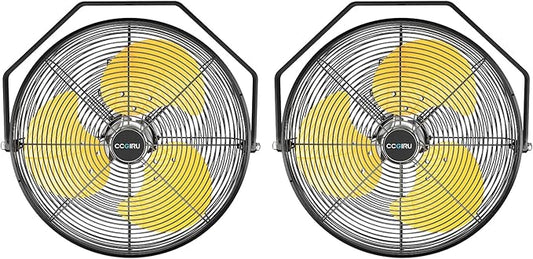 2800 CFM 12" Industrial Wall Mount Fan with 2 Pack, High Velocity 3-Speed Metal Wall Mounted Fan with powerful Motor Covered Patio, Greenhouse, Gazebo, UL Listed-PurrikoPets