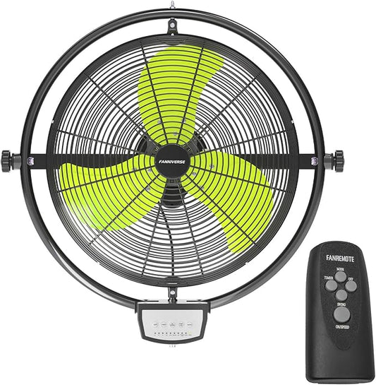 20 Inch Wall Metal Fan Pro Series Remote Control, High Velocity Wall Mount Fans for Commercial, Residential, Warehouse, Covered Patio, Shop, Garage, Barn 3 Speed 5200 CFM UL Safety Listed-PurrikoPets