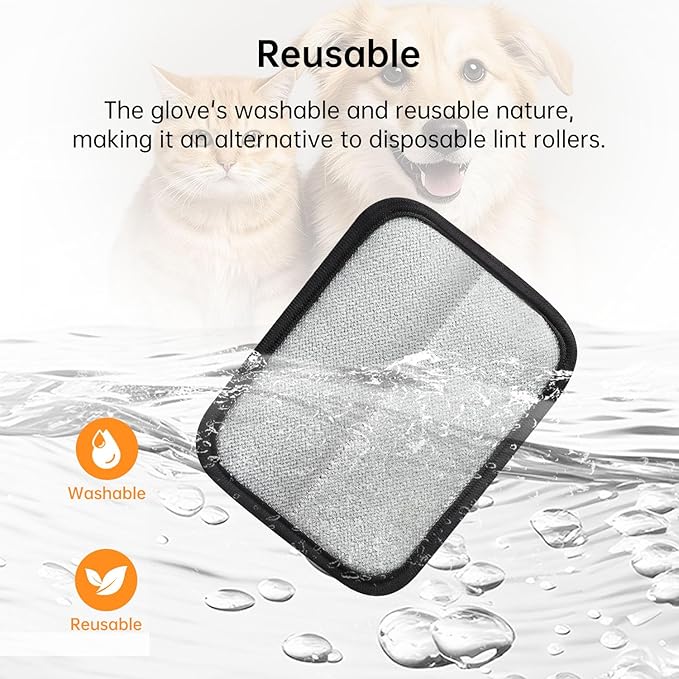 1 Pcs Static Pet Hair Removal Glove, Reusable Electrostatic Pet Cat Dog Hair Remover Grooming Gloves Brush Tool for Couch, Furniture, Carpet, Car Seat-PurrikoPets