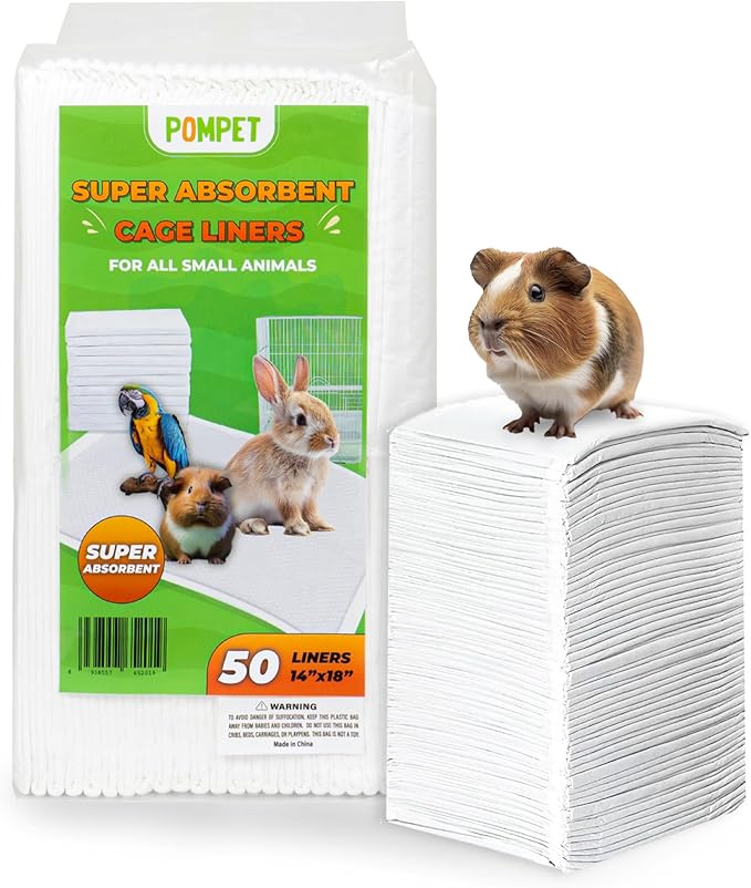 14"" X 18"" Disposable Guinea Pig Cage Liners 50 PCS, Rabbit, Hedgehog, Hamster, Chinchilla, Cat, Reptile and Other Small Animals-PurrikoPets