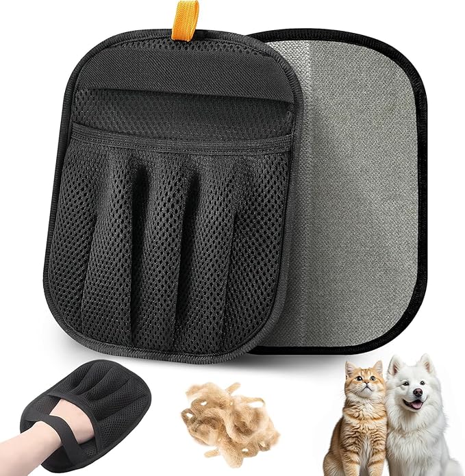 2PCS Pet Hair Removal Glove for Cats & Dogs Five-Finger Electrostatic Magic Brush Pet Hair Remover Glove for Clothing, Couch, Carpet, Furniture, Car Seat-PurrikoPets