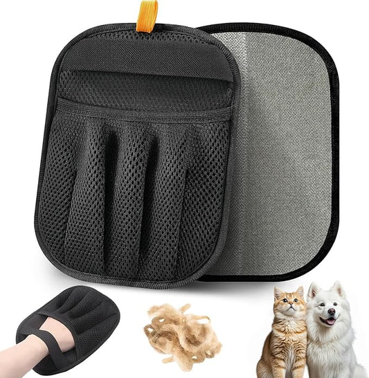 2PCS Pet Hair Removal Glove for Cats & Dogs Five-Finger Electrostatic Magic Brush Pet Hair Remover Glove for Clothing, Couch, Carpet, Furniture, Car Seat-PurrikoPets