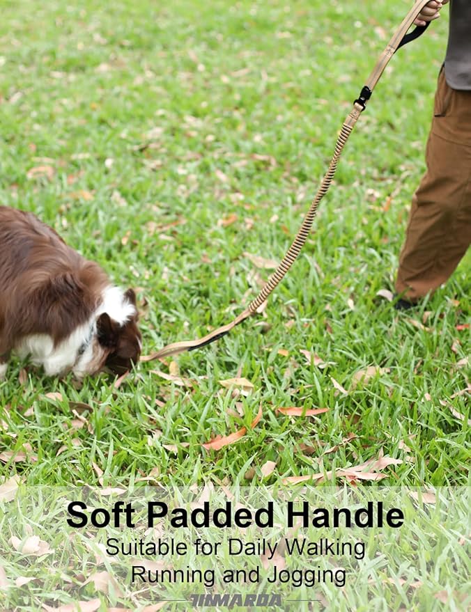 Dog Leashes for Medium Large Dogs Heavy Duty, 4-6FT Shock Absorbing No Pull Dog Leash with Advanced Easy Metal Clip, 2 Comfortable Padded Handles (Coyote Brown)-PurrikoPets