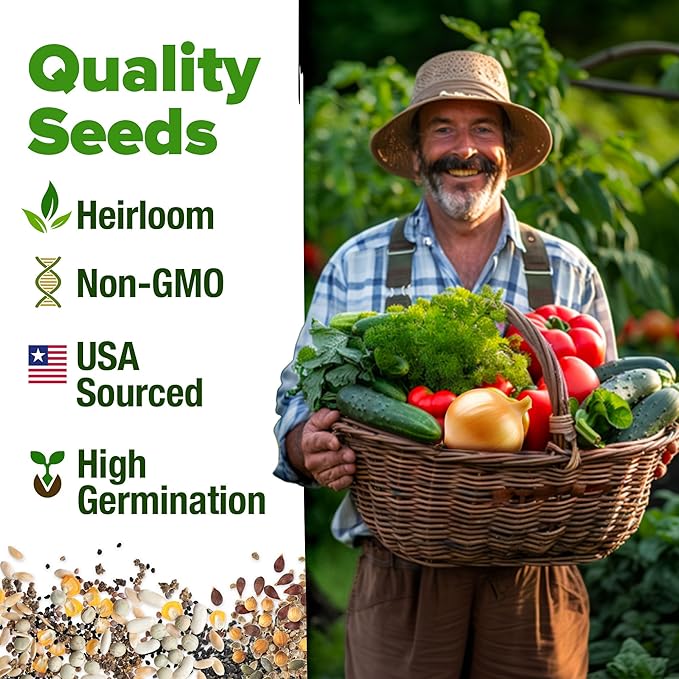 32 Heirloom Vegetable and Fruit Seeds for Planting - 16,000+ Seeds | Non-GMO Survival Seed Vault | High Germination | 32 Varieties of Vegetable Seeds for Your Home Survival Garden-PurrikoPets