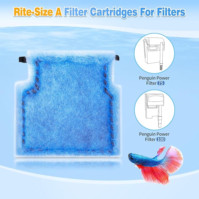 8/16/32 Pack Rite-Size A Filter Cartridges Compatible with MarineLand Penguin Power Filters 75 & 100 - Rite-Size A Replacement Filter Cartridges Compatible with MarineLand Penguin Power Filter-PurrikoPets