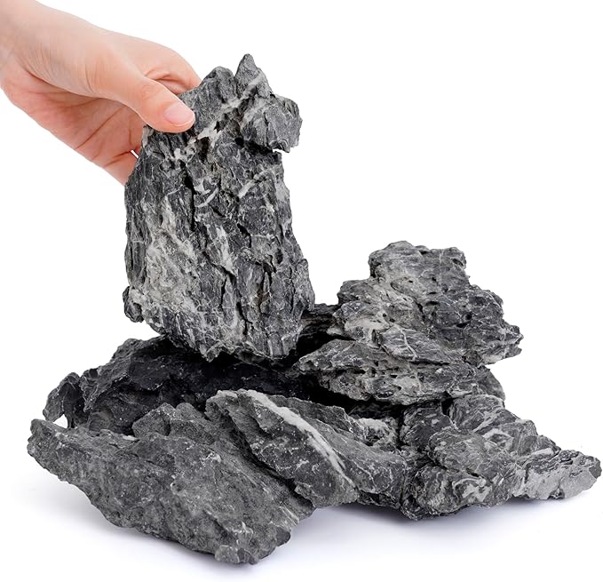 6-8 Inches Natural Seiryu Stone 6 PCS Aquarium Rocks for Aquascaping, Aquarium Landscaping, Terrariums, Fish Tank Decoration, Vivariums, Paludarium, Reptile and Amphibian Enclosures-PurrikoPets