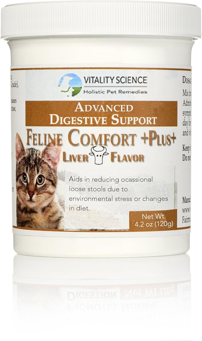 Feline Comfort Plus, Extra Drying Digestive Aid, GI Support Helps with Vomiting and Diarrhea, 100% Additive Free (Liver, Small)-PurrikoPets
