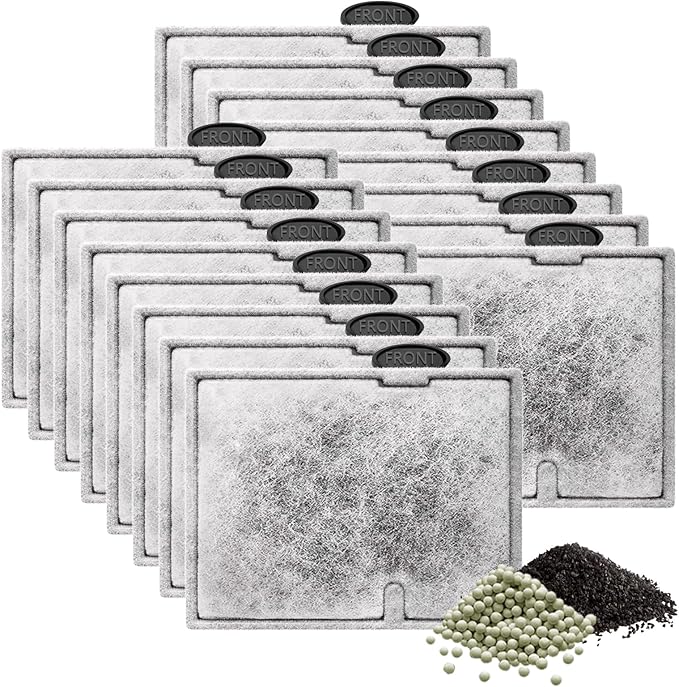 16 Pack Small Aquarium Filter Cartridges Compatible with Aqueon Replacement Filter Cartridges Compatible with Aqueon QuietFlow E Internal Power Filter Size 10 and Minibow Aquarium Filters Size 1/2.5/5-PurrikoPets