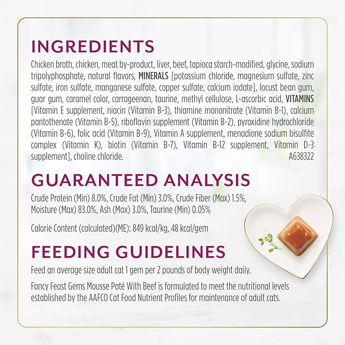 Fancy Feast Gems Pate Cat Food Mousse with Beef and a Halo of Savory Gravy Cat Food - (Pack of 8) 4 oz. Boxes-PurrikoPets