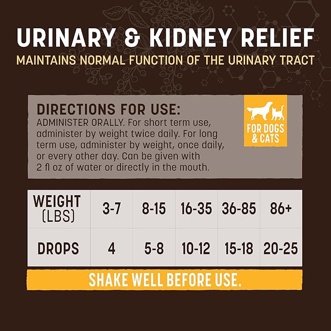Earth Animal Herbal Remedies | Urinary and Kidney Relief | 2 fl oz-PurrikoPets