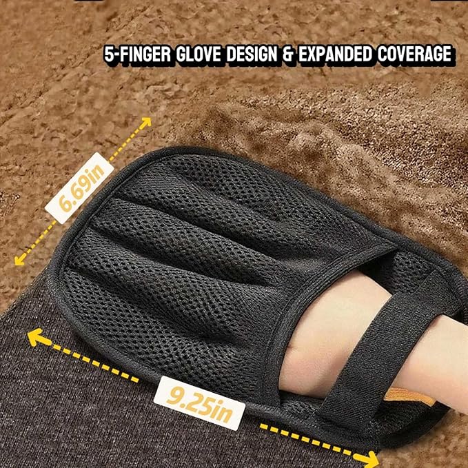 2Pcs Pet Hair Remover Gloves for Cats & Dogs, Electrostatic Pet Hair Removal Glove Brush, Upgraded Reusable Animal Fur Removal Tool, Pet Grooming Gloves for Clothing, Couch, Carpet, Car Seatd-PurrikoPets