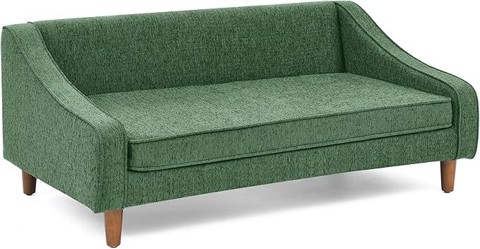 Dog Sofa Couch for Medium to Large Dogs, Durable Pet Sofa with Washable Fabric, Elevated Mini Dog Bed with Wooden Legs for Medium and Large Dogs, Dark Grey-PurrikoPets