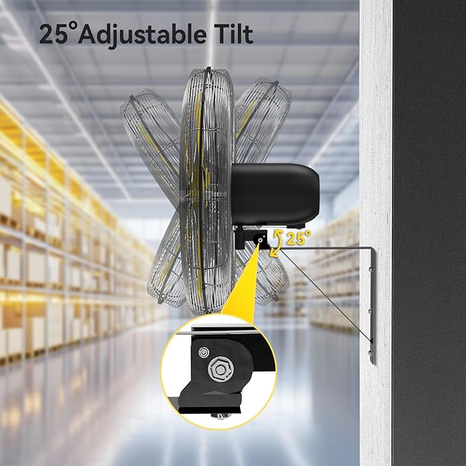 30 Inch Industrial Wall Mount Fan Oscillating with 2 Pack, 8900 CFM Commercial Metal Wall Fans with Poweful Motor, 3 Speed, Heavy Duty Construction Indoor for Warehouse, Workshops UL Listed-PurrikoPets