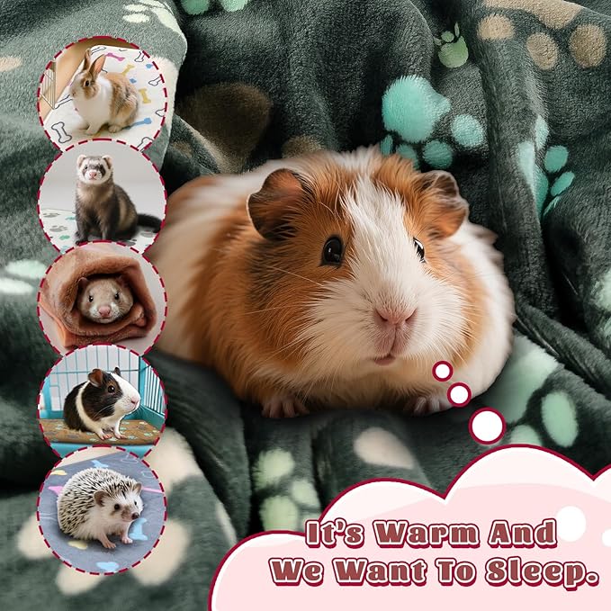 6 Pcs Washable Guinea Pig Blankets Absorbent Small Animal Fleece Bedding Waterproof Cage Liners Reusable Pet Pee Pad Sleep Mat Cover for Rabbit Rat Hamster Ferret Chinchilla Hedgehog (16"x24")-PurrikoPets