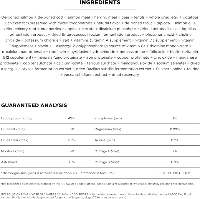 Go! Solutions Carnivore, Grain-Free, Protein Rich Dry Cat Food, Salmon and Cod Recipe, 3 lb Bag-PurrikoPets