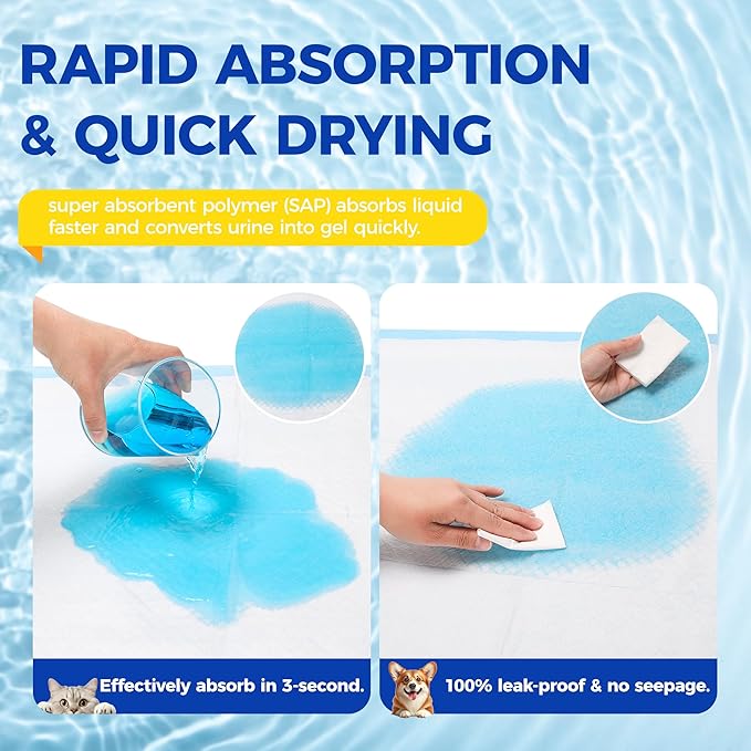 Dog Pee Pads Extra Large 28"x34" - 100 Pack Super Absorbent XLarge Puppy Pads 100 Count Leak-Proof Disposable XL Pet Potty Training Pads for Dogs, Puppies, Doggy-PurrikoPets