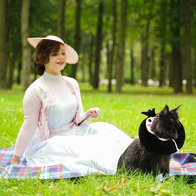 Adjustable cat Cone Collar Soft to Stop Licking After Surgery for Kitten, Alternative to Cone of Shame cat, Donut Cone for Cats, pet Elizabethan Collar (Penguin, Medium)-PurrikoPets