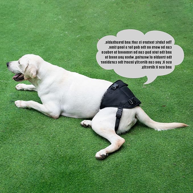 Dog Lift Harness for Dogs with Disabled Arthritis and Weak Back Legs, humanized Design with Comfortable Materials, Adjustable Back Legs and Straps, Suitable for Helping Dogs to Recover and Walk. (S)-PurrikoPets