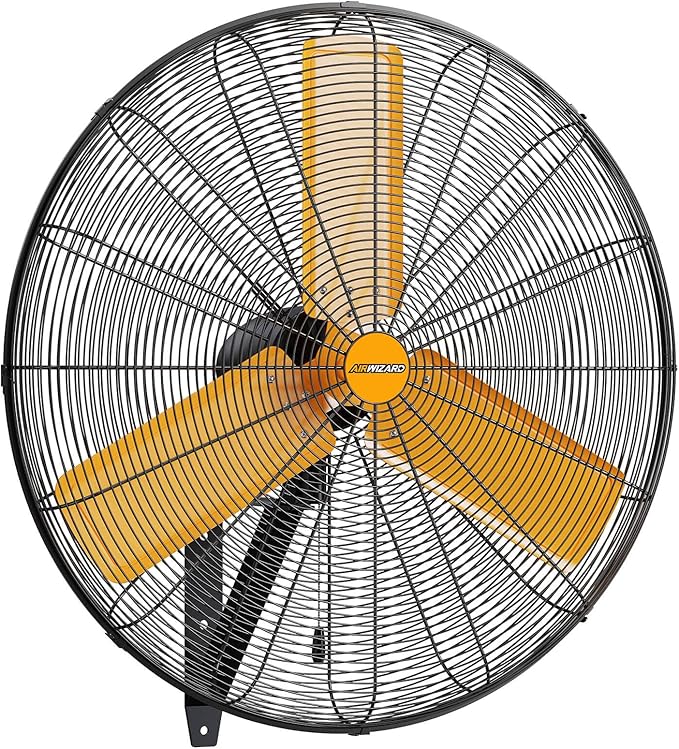 24 inch Oscillating High Velocity Wall Mount Fan, 7600 CFM Industrial Heavy Duty Metal Wall Fan, 3 Speeds, Adjustable Height and Tilt, Commercial Shop Fans for Garage, Workshop-PurrikoPets