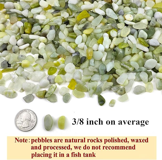 5 lbs Jade Gravel Small Pebbles for Indoor Plants, Decorative Rocks for Plants Succulents Cactus Bamboo Vases Filler and Potted Drainage Gravel-PurrikoPets