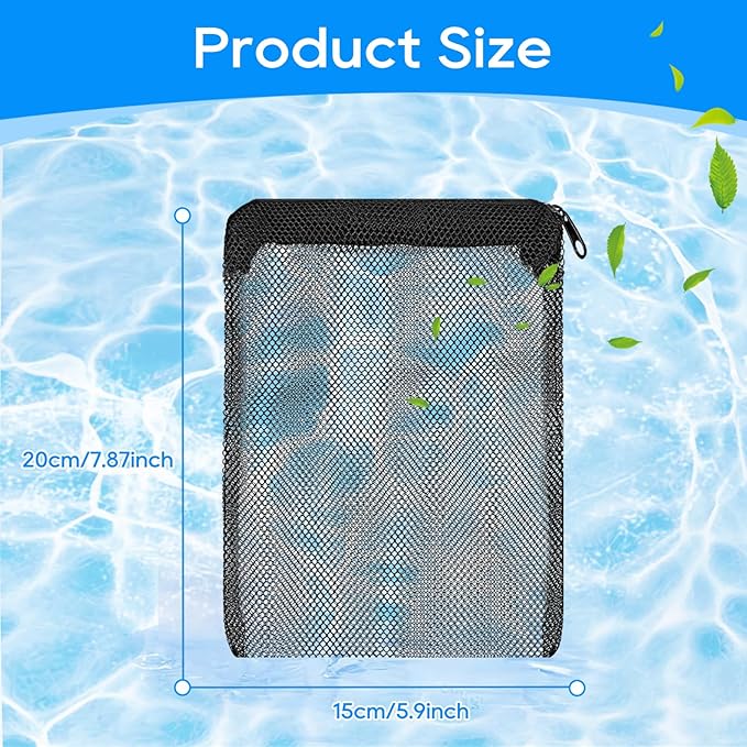 20PCS Aquarium Filter Media Bags for Aquarium with Zipper, Fine Mesh Bag Reusable Strong Polyester for Activated Carbon, Bio Filter Balls, Ceramic Rings, Filter Stones 7.8" x 5.9"-PurrikoPets