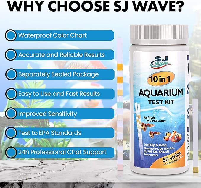 11 in 1 - Aquarium Test Strips | 950 Tests - 150 Strips | Fish Tank Aquariums Water Test Kit & ebook | Aquarium Thermometer | Fish Tank Water Testing Kit Includes 50 Ammonia Strips | Versatile Usage-PurrikoPets