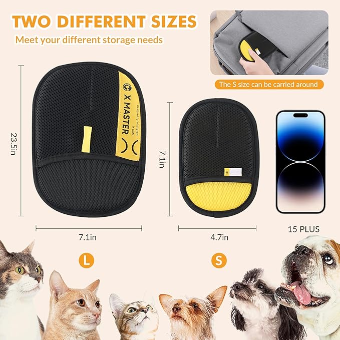 3Pcs Pet Hair Removal Glove for Cats & Dogs, Efficient Grooming Gloves for Pet Hair, Cat Grooming Gloves for Hair Removal, Magic Pet Grooming Glove for Couch, Furniture, Carpet, Curtain (2L1S)-PurrikoPets