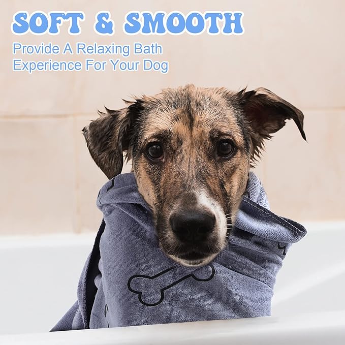 8 Pcs Dog Towels Pet Bath Drying Towels 55 x 28 Inches Large Absorbent Microfiber Quick Fast Drying Soft Beach for Lightweight Cat and Puppy Shower Essentials Cleaning Accessories(Multicolor)-PurrikoPets